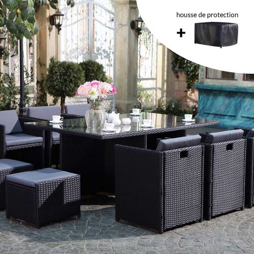 Miami 10 Noir/gris + Housse De Protection