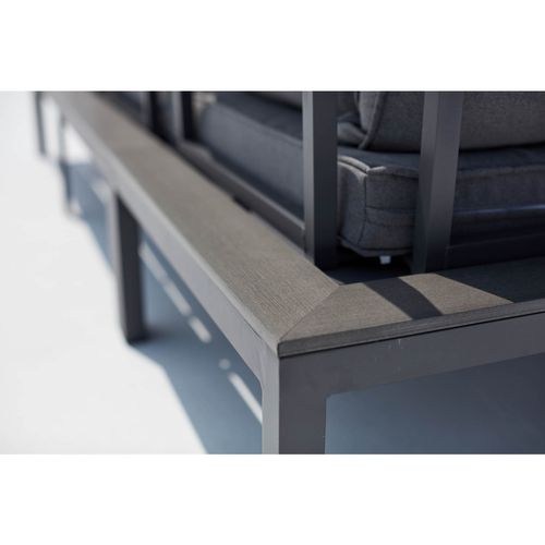 Fira - Salon De Jardin 5 Places Gris Foncé