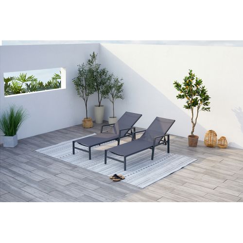 Bari - Lot De 2 Transats Gris Foncé