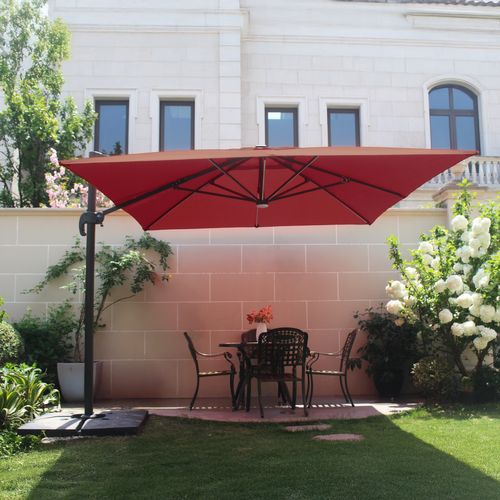 Calvia Terracotta - Parasol Rotatif LED 3 X 4 M En Aluminium