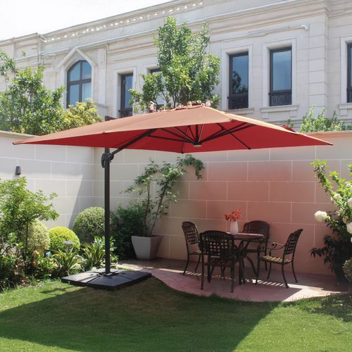 Calvia Terracotta - Parasol Rotatif LED 3 X 4 M En Aluminium