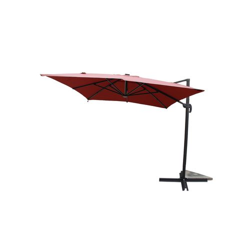 Calvia Terracotta - Parasol Rotatif LED 3 X 4 M En Aluminium