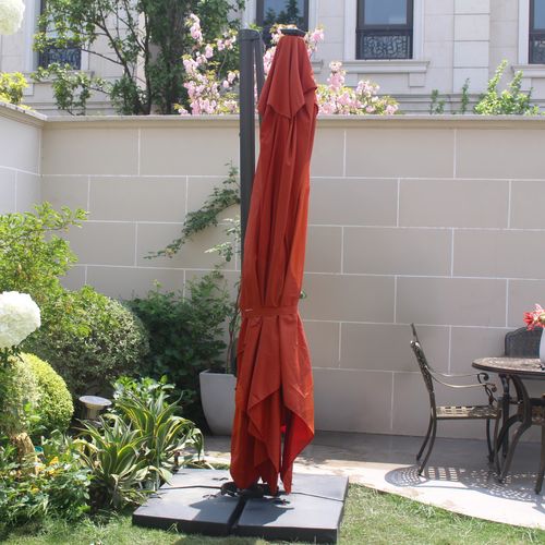 Calvia Terracotta - Parasol Rotatif LED 3 X 4 M En Aluminium