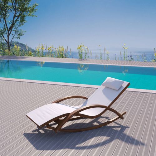 Alcoba - Transat à Bascule Écru En Bois