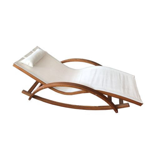 Alcoba - Transat à Bascule Écru En Bois