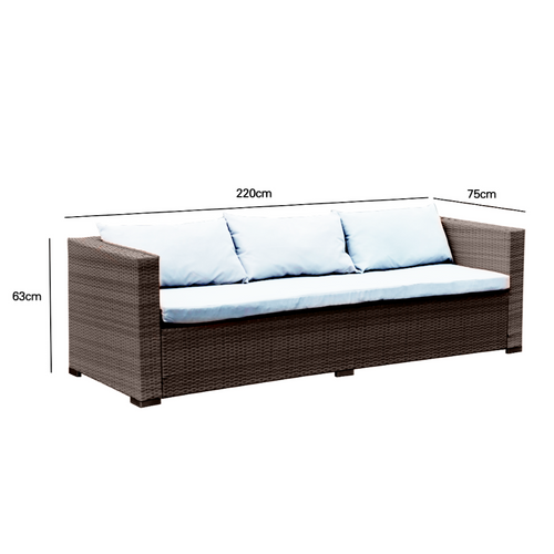 Samoa - Salon De Jardin Encastrable Marron En Résine Tressée 10 Places