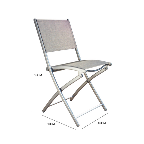 Molvina - Lot De 4 Chaises Salon De Jardin Gris Clair
