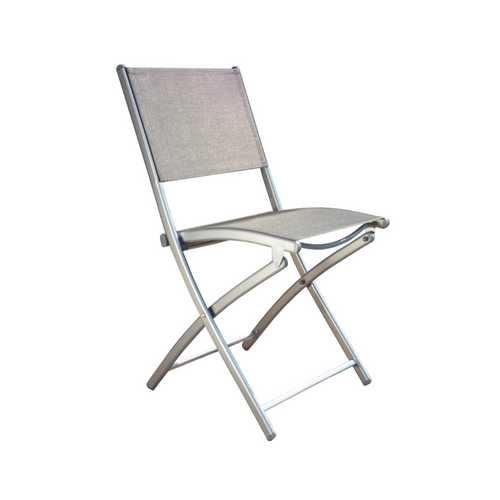 Molvina - Lot De 4 Chaises Salon De Jardin Gris Clair