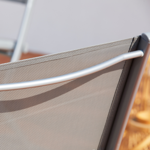 Molvina - Lot De 4 Chaises Salon De Jardin Gris Clair