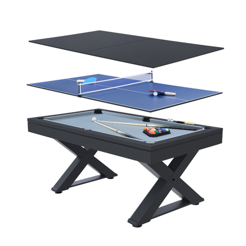 Texas - Table Multi-jeux 3 En 1 Convertible Ping-pong, Billard Et Repas