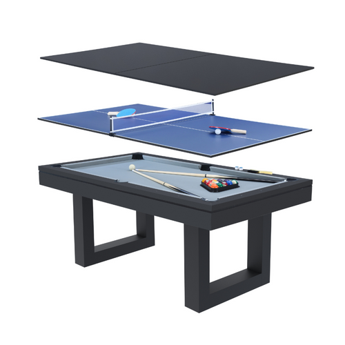 Denver - Table Multi-jeux 3 En 1 Convertible Ping-pong, Billard Et Repas