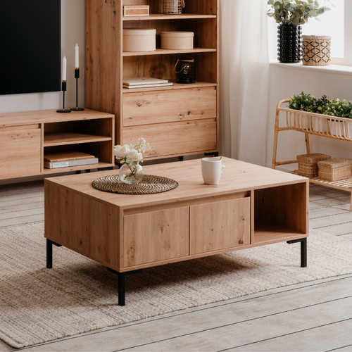 Navi - Table Basse En Bois Avec Rangements