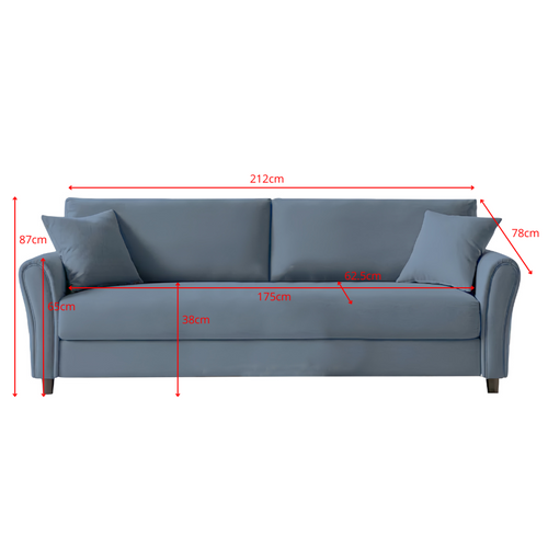 Lucerne - Canapé Droit En Tissu 4 Places Gris Clair