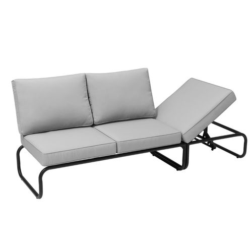 Sorrento - Salon De Jardin Canapé Modulable 2-3 Places Gris En Aluminium