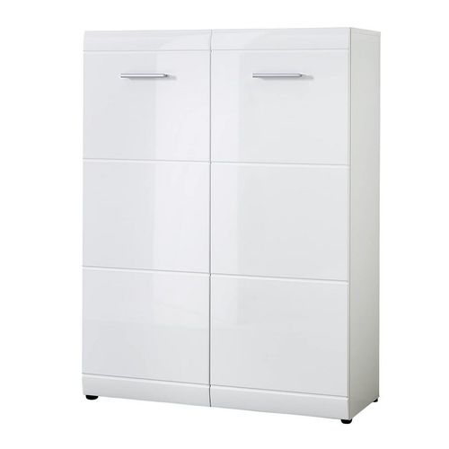 Meuble à Chaussures Blanc Brillant 24 Paires Alama