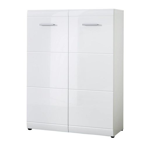 Meuble à Chaussures Blanc Brillant 24 Paires Alama