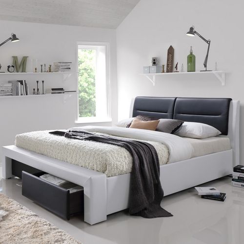 Lit 160 X 200cm Avec Sommier + Coffre Sandra