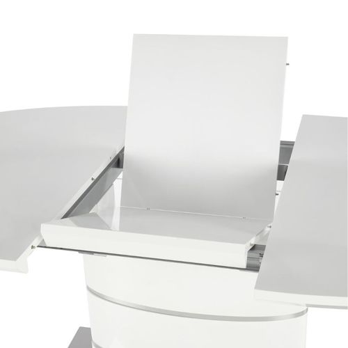 Table Salle à Manger Ovale Blanche Laquée Avec Rallonge Ipson