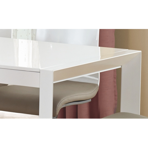 Table à Manger Extensible Blanc Laqué Mike - 130cm / 210cm
