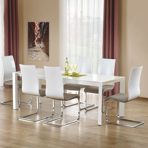 Table à Manger Extensible Blanc Laqué Mike - 130cm / 210cm