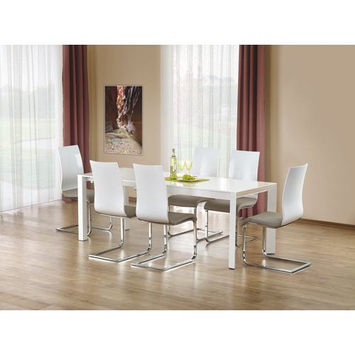 Table à Manger Extensible Blanc Laqué Mike - 130cm / 210cm