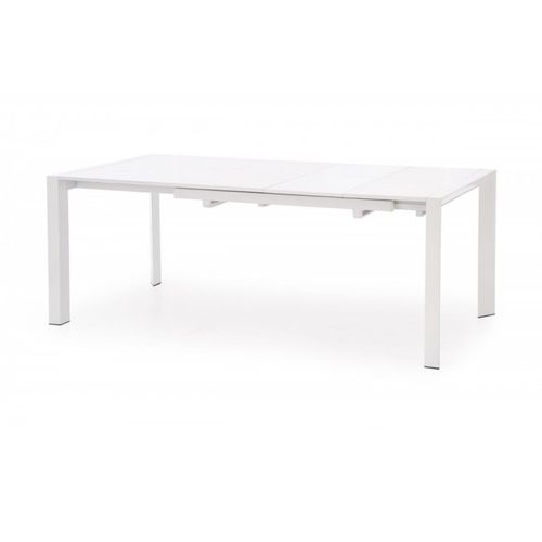 Table à Manger Extensible Blanc Laqué Mike - 130cm / 210cm