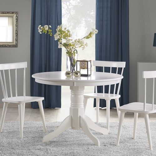 Table à Manger Ronde Baroque Blanche 106 Cm Lori