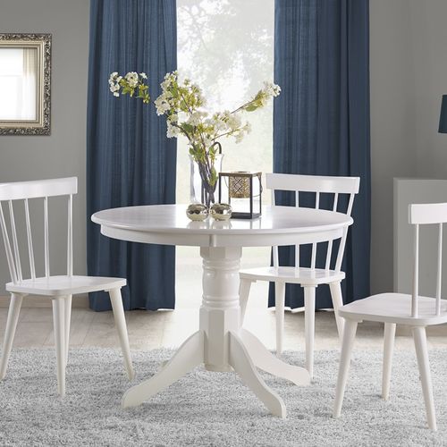 Table à Manger Ronde Baroque Blanche 106 Cm Lori