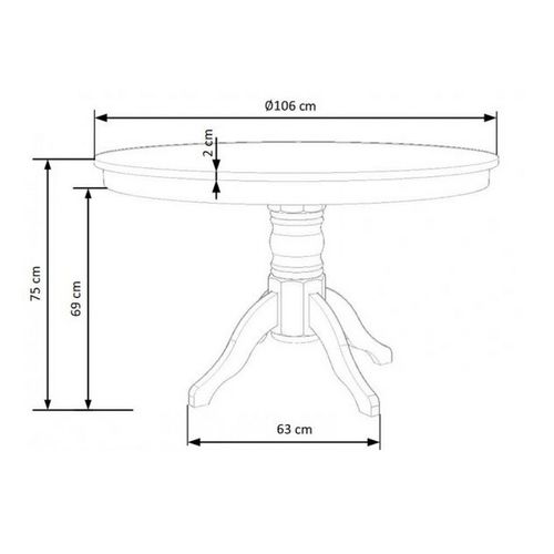 Table à Manger Ronde Baroque Blanche 106 Cm Lori