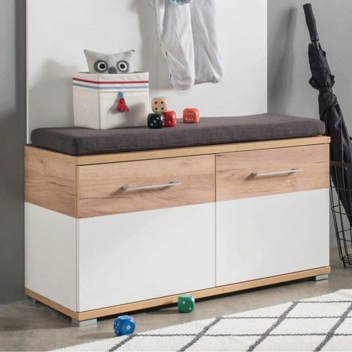 Banc à Chaussures Blanc Et Bois Cheyenne - Coussin Pour Banc (49€)