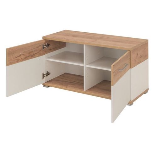 Banc à Chaussures Blanc Et Bois Cheyenne - Coussin Pour Banc (49€)