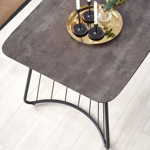 Table Industrielle Verre Et Métal 180x90cm Winter