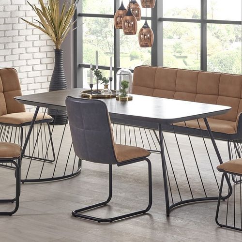 Table Industrielle Verre Et Métal 180x90cm Winter