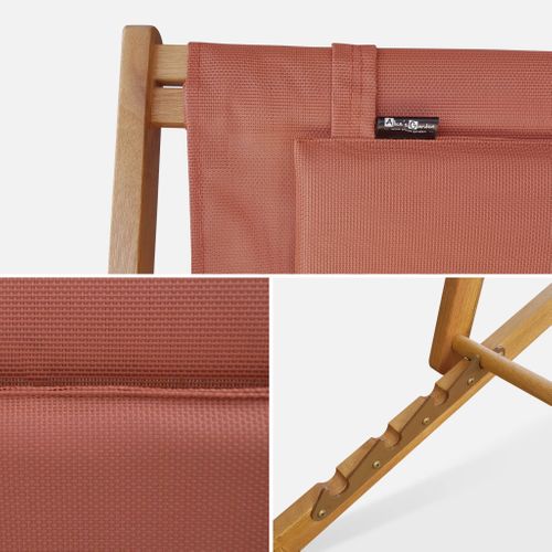 Chiliennes Bois - Creus - 2 Transats En Bois D'eucalyptus Huilé Avec Coussin Repose-tête Terra