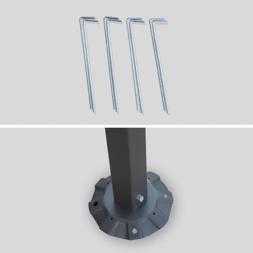 Pergola Adossée 3x2.5m - Brestum - Toile Grise - Pergola Murale