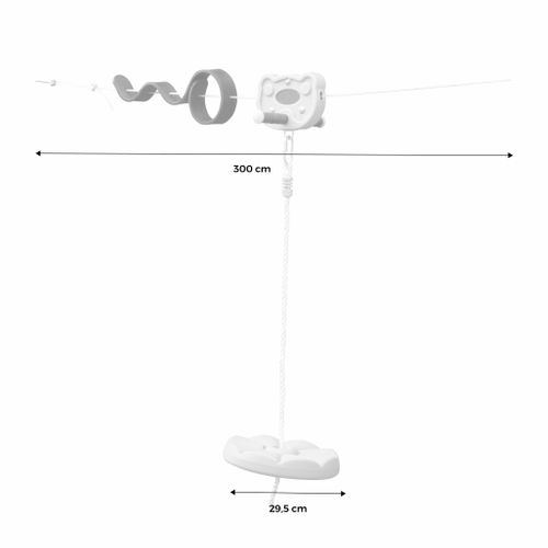 Alize - Tyrolienne Pour Enfants De 30m Avec Balançoire Disque. Poignées Antidérapantes. Système
