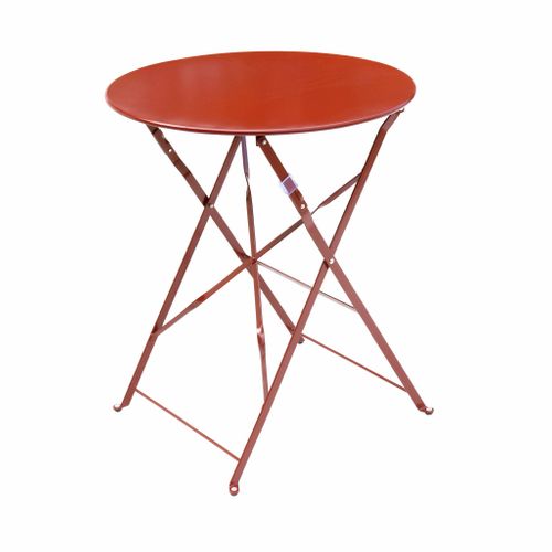 Table De Jardin Bistrot Ronde Ø60cm Pliable En Acier Thermolaqué