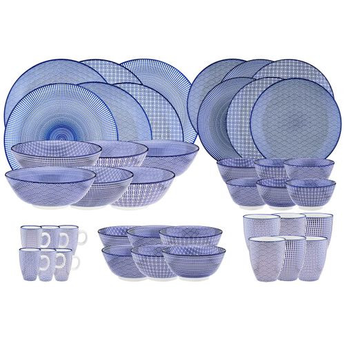 Lot De 42 Set Complet En Porcelaine Bleu D