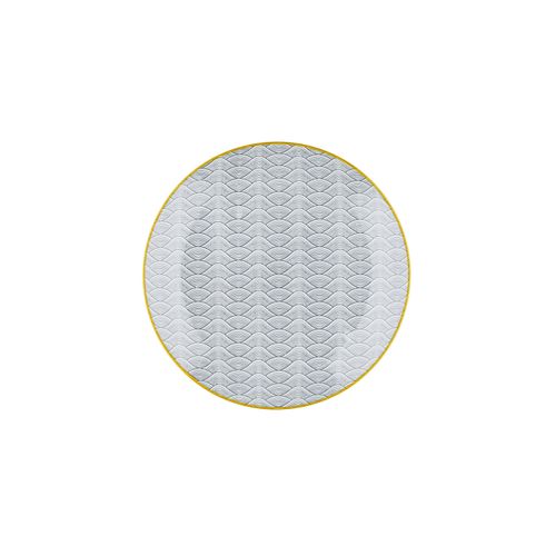 Lot De 6 Assiettes à Dessert En Porcelaine Gris D21