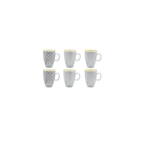 Lot De 6 Tasses En Porcelaine Gris D5