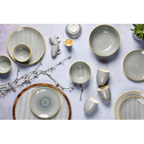 Lot De 6 Tasses En Porcelaine Gris D5