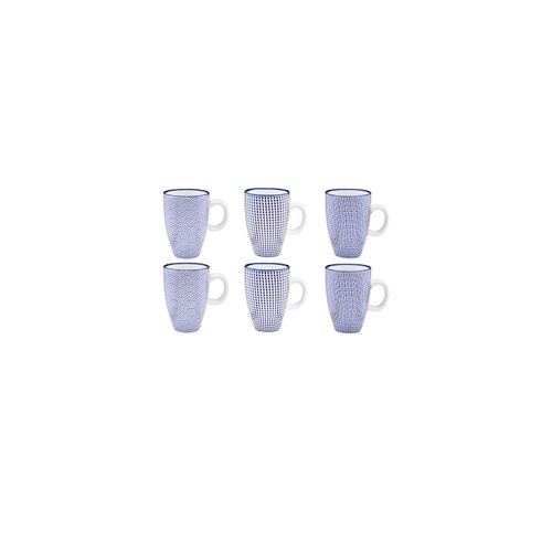 Lot De 6 Tasses En Porcelaine Bleu D5