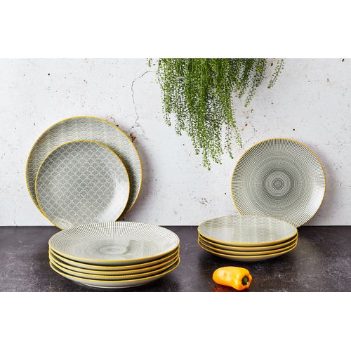 Lot De 42 Set Complet En Porcelaine Gris D