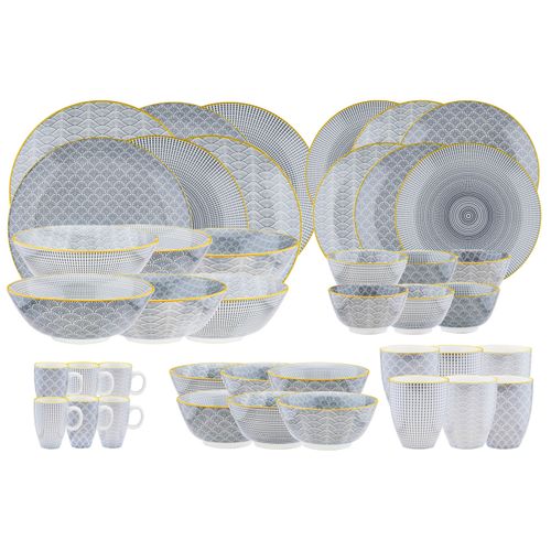 Lot De 42 Set Complet En Porcelaine Gris D