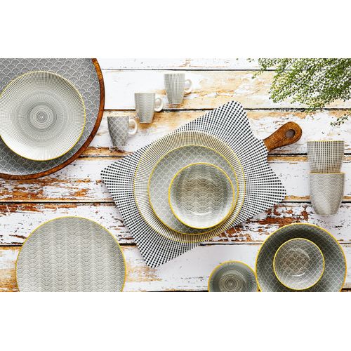 Lot De 42 Set Complet En Porcelaine Gris D