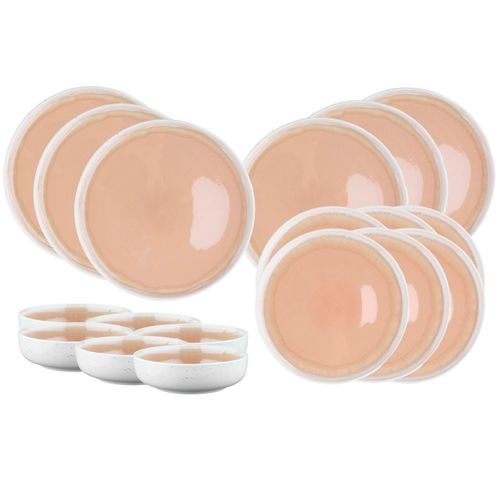 Lot De 18 Set Les Essentiels En Grès Rose D