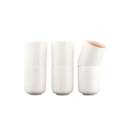 Lot De 6 Mugs En Grès Rose 30cl