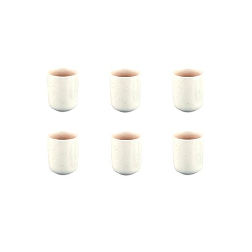 Lot De 6 Mugs En Grès Rose 30cl
