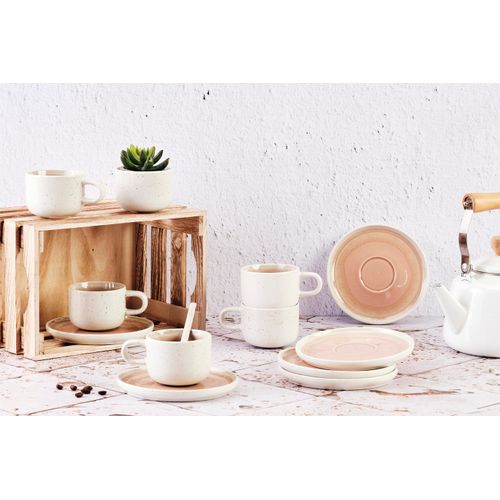 Lot De 6 Tasses En Grès Rose D15