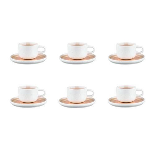 Lot De 6 Tasses En Grès Rose D15